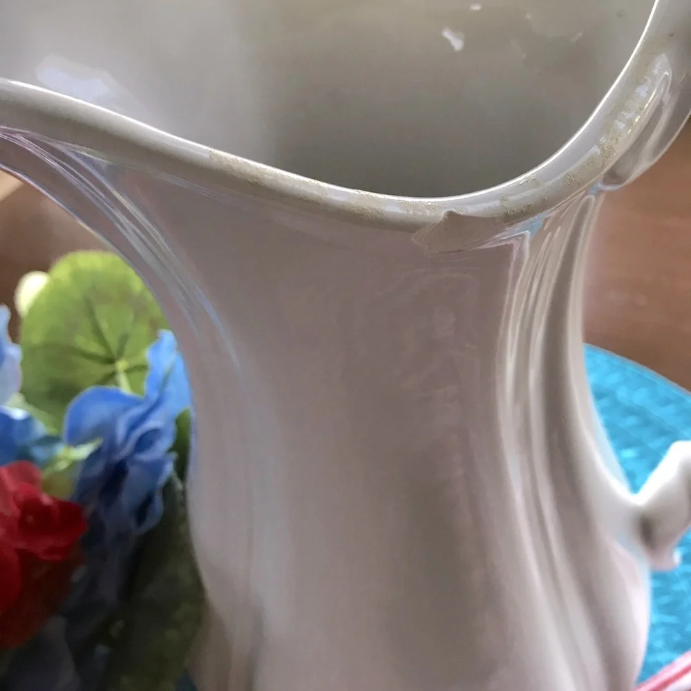 Farmhouse Pitcher Royal Haegar Vintage Cottage Classic White Quality Final Sale